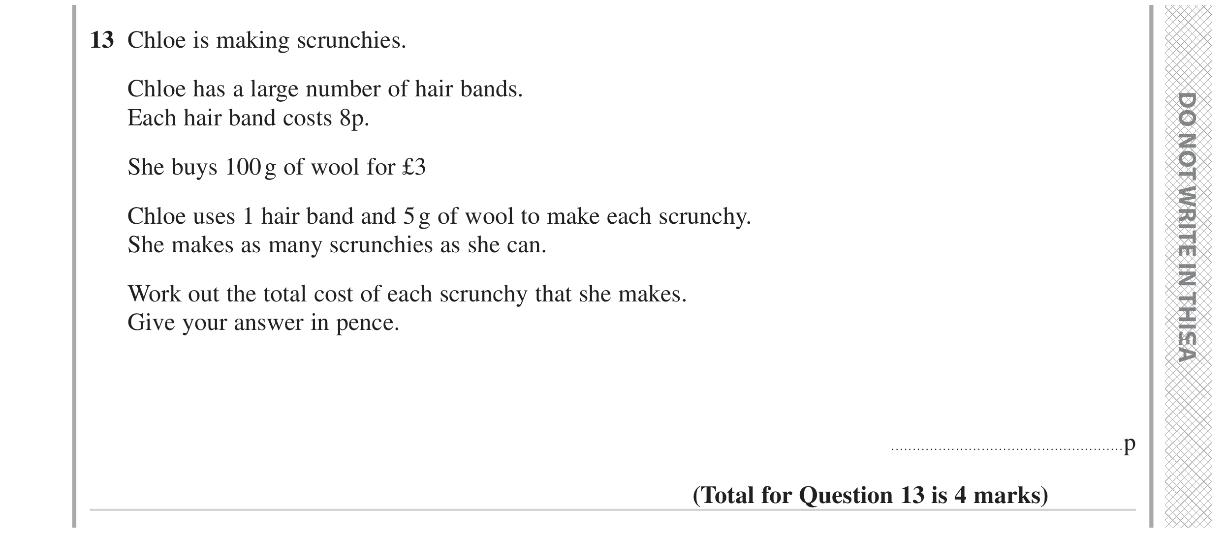Question 13 — Money Problems — Edexcel GCSE November 2023