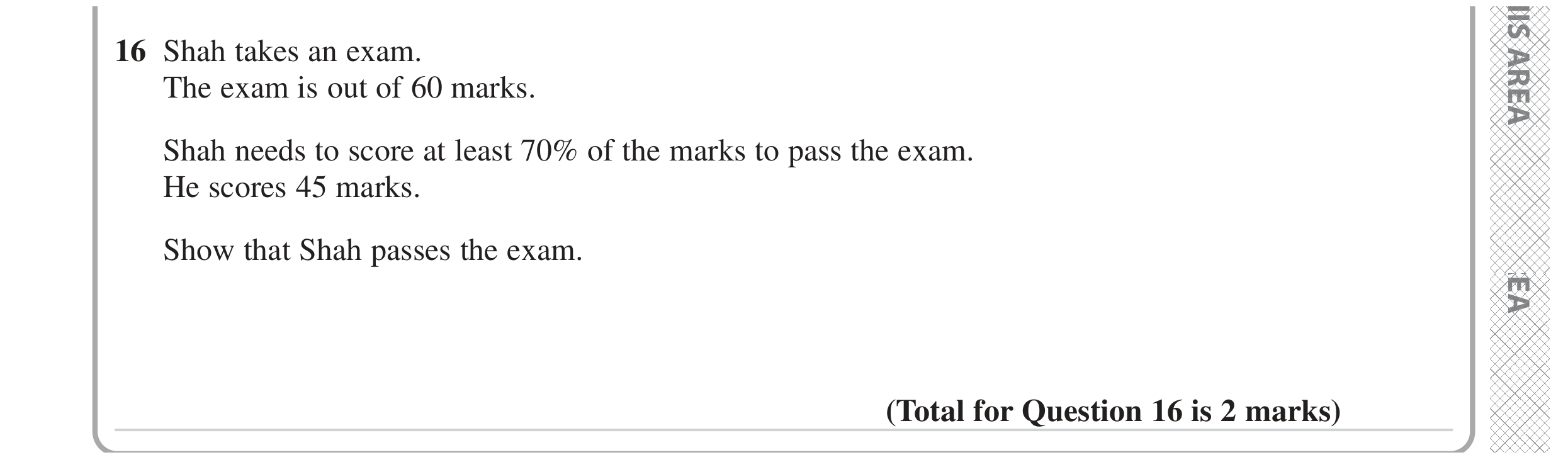 Question 16 — Percentages — Edexcel GCSE November 2023