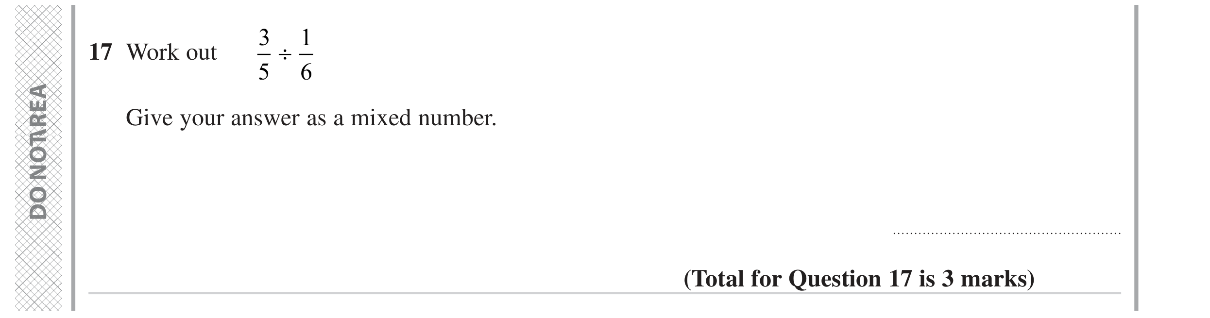 Question 17 — Fractions — Edexcel GCSE November 2023