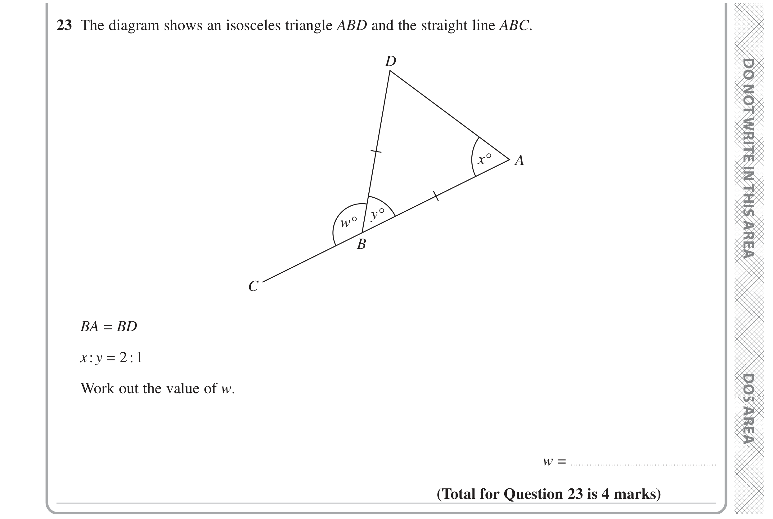 Question 23 — Angles, Ratios — Edexcel GCSE November 2023