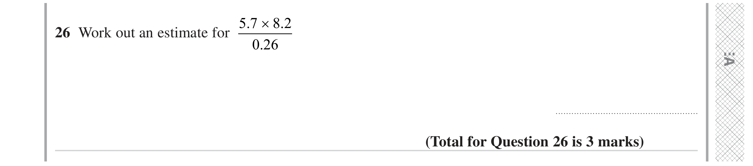 Question 26 — Estimations — Edexcel GCSE November 2023