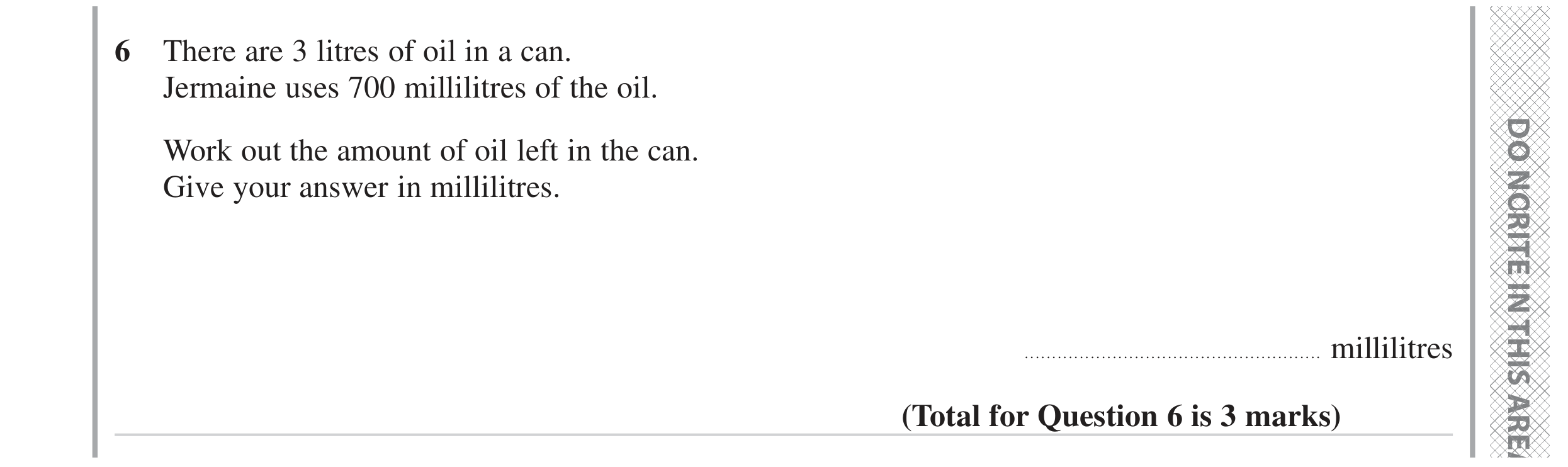 Question 6 — Unit Conversions — Edexcel GCSE November 2023