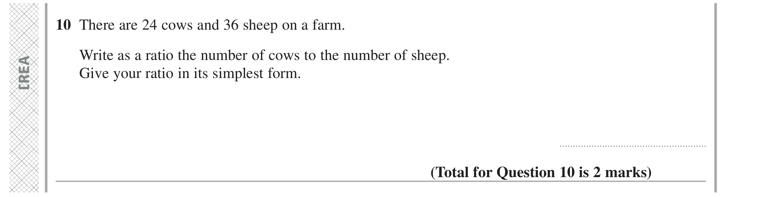 Question 10 — Ratios — Edexcel GCSE June 2024