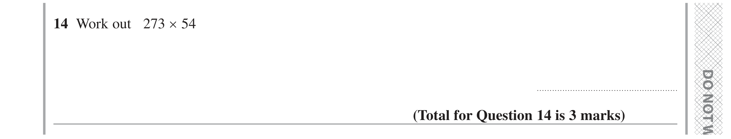 Question 14 — Multiplication — Edexcel GCSE June 2024