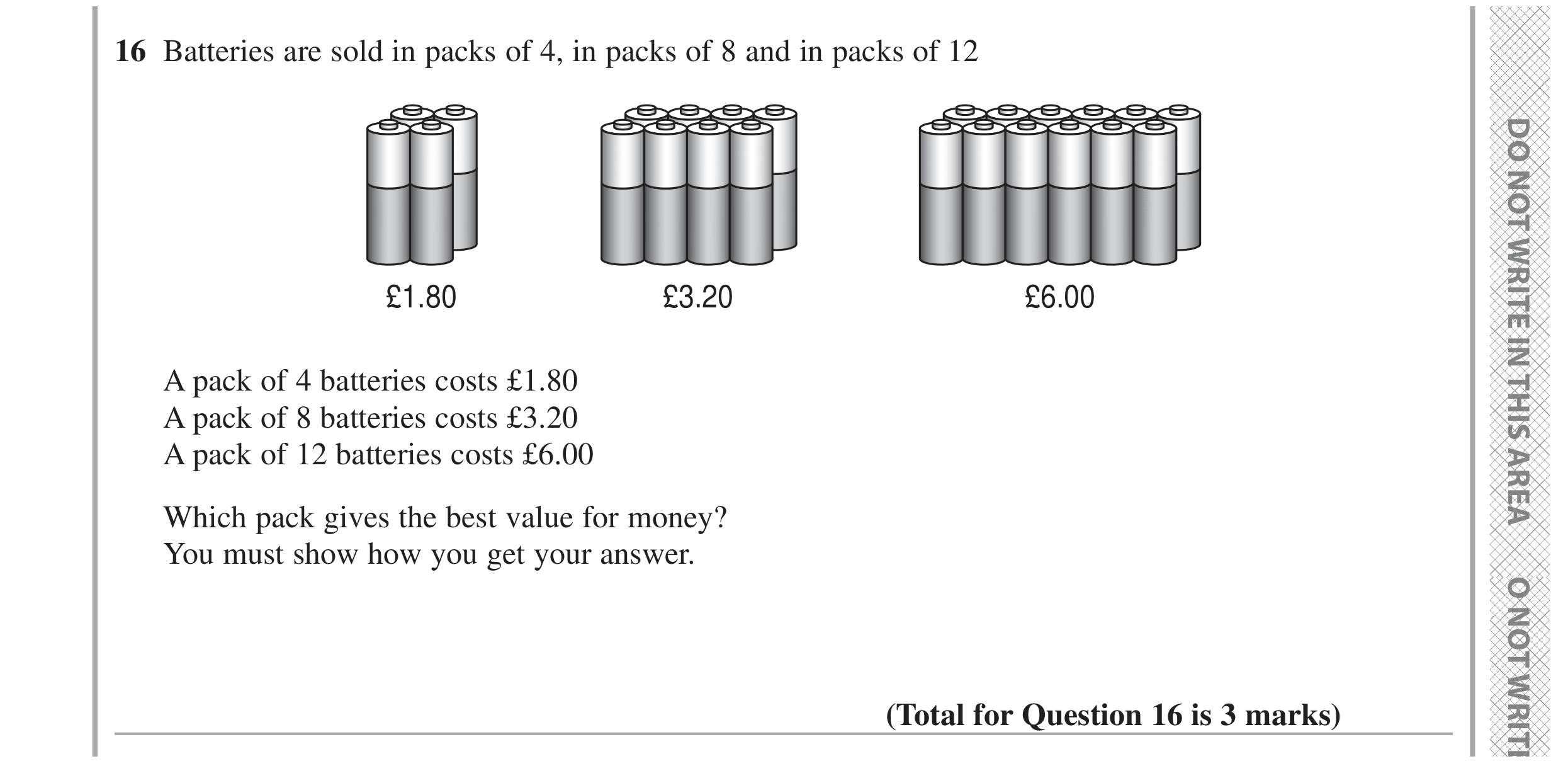 Question 16 — Money Problems — Edexcel GCSE June 2024