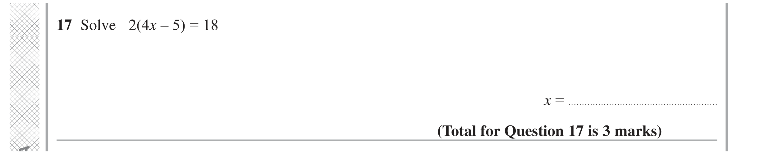 Question 17 — Linear Equations — Edexcel GCSE June 2024