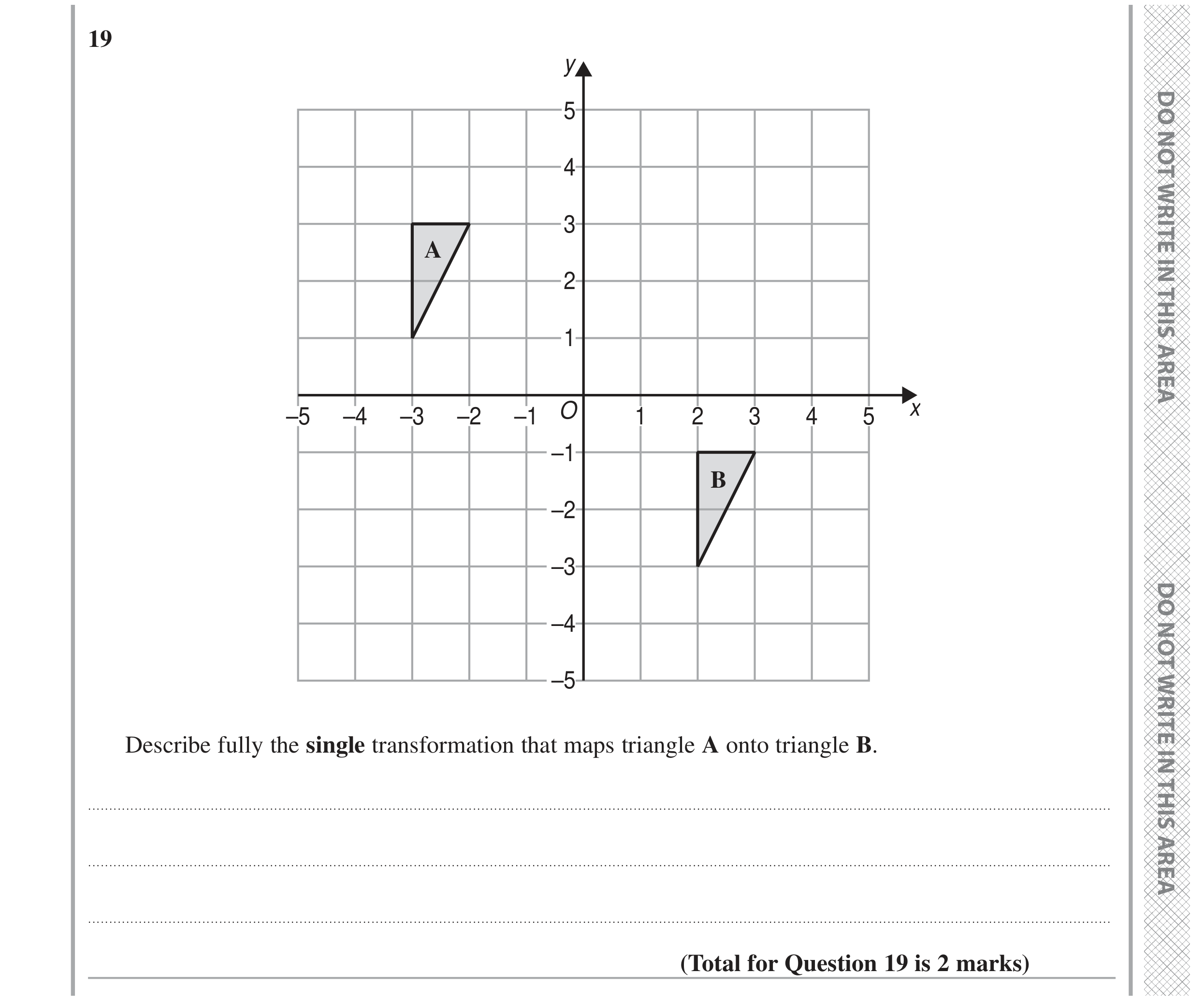 Question 19 — Rotations/Reflections/Translations/Enlargements — Edexcel GCSE June 2024