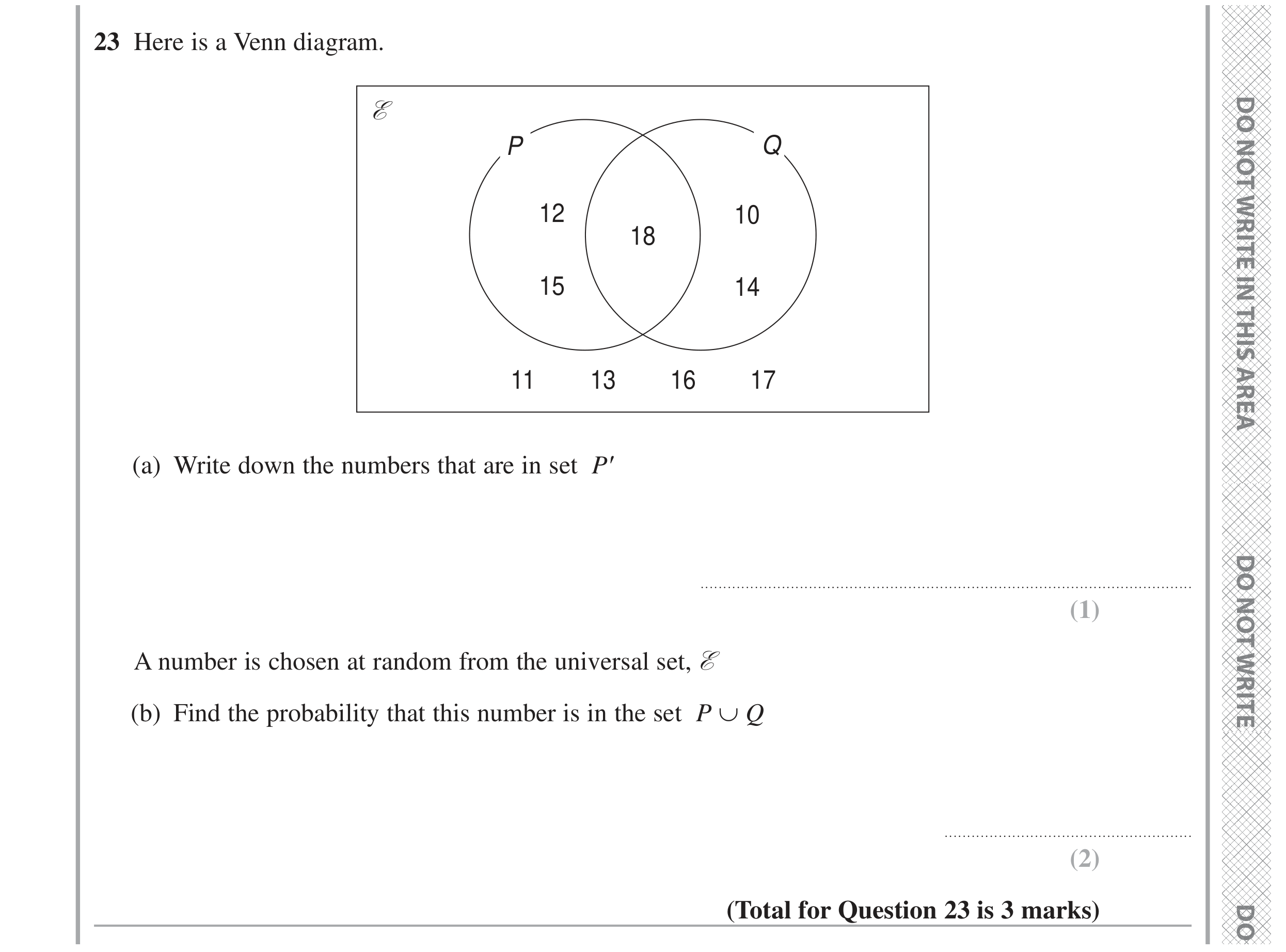 Question 23 — Set Notation, Probability — Edexcel GCSE June 2024