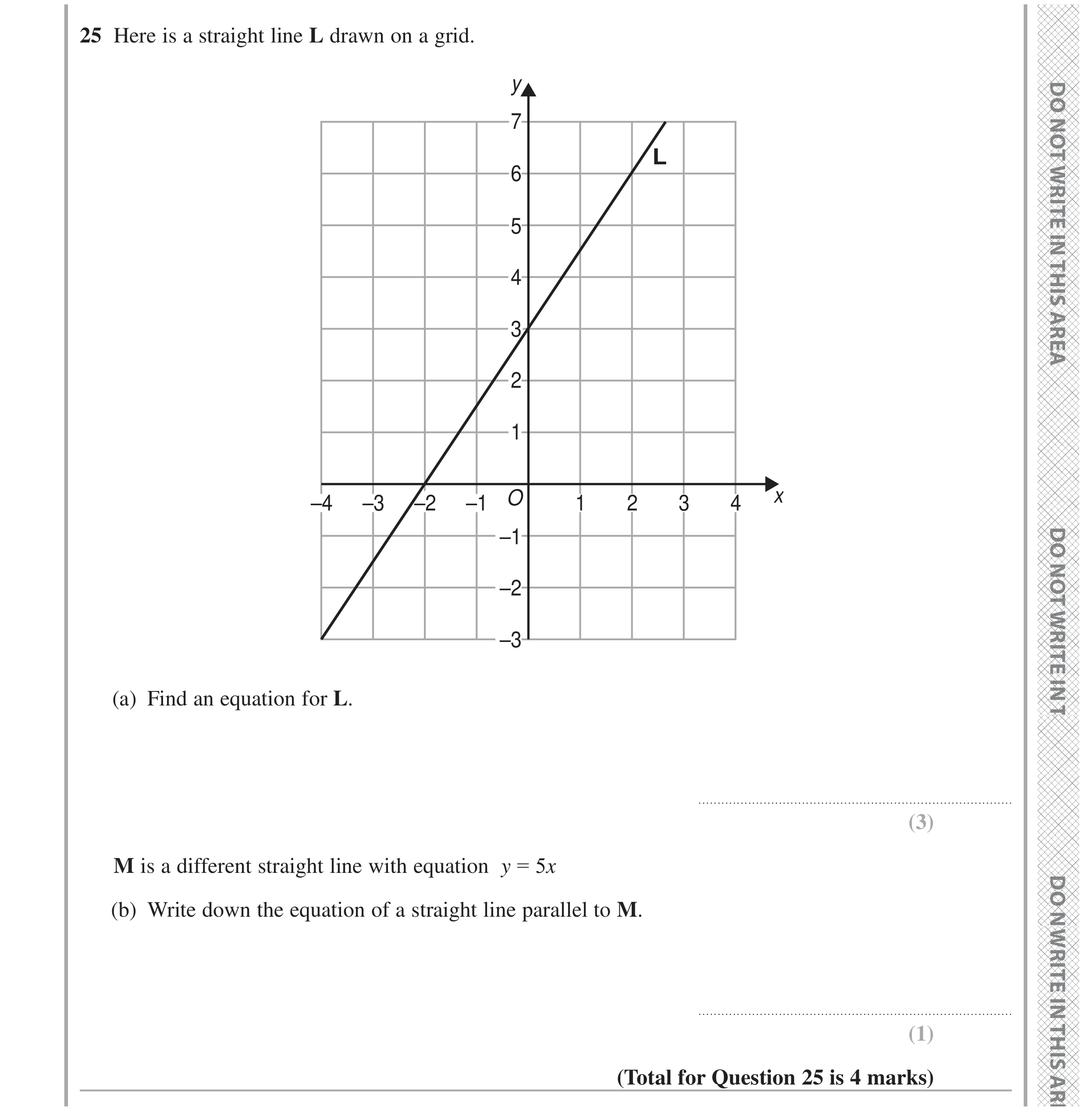 Question 25 — Straight Line Graphs — Edexcel GCSE June 2024