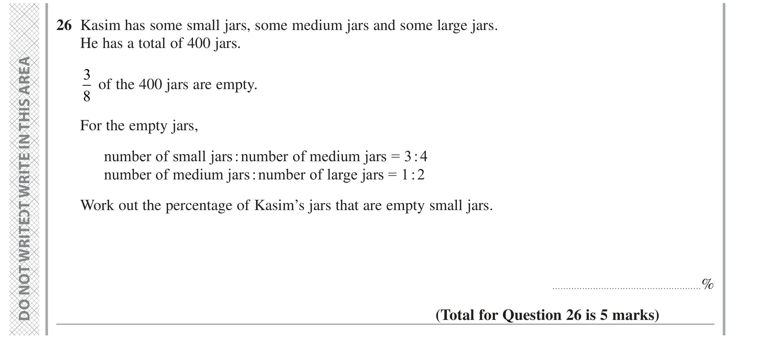 Question 26 — Ratios, Fractions — Edexcel GCSE June 2024