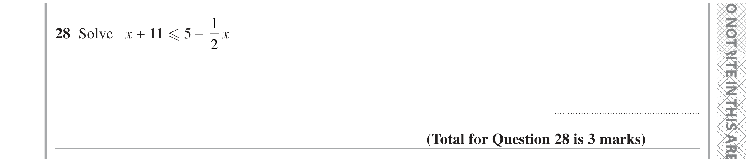 Question 28 — Inequalities — Edexcel GCSE June 2024
