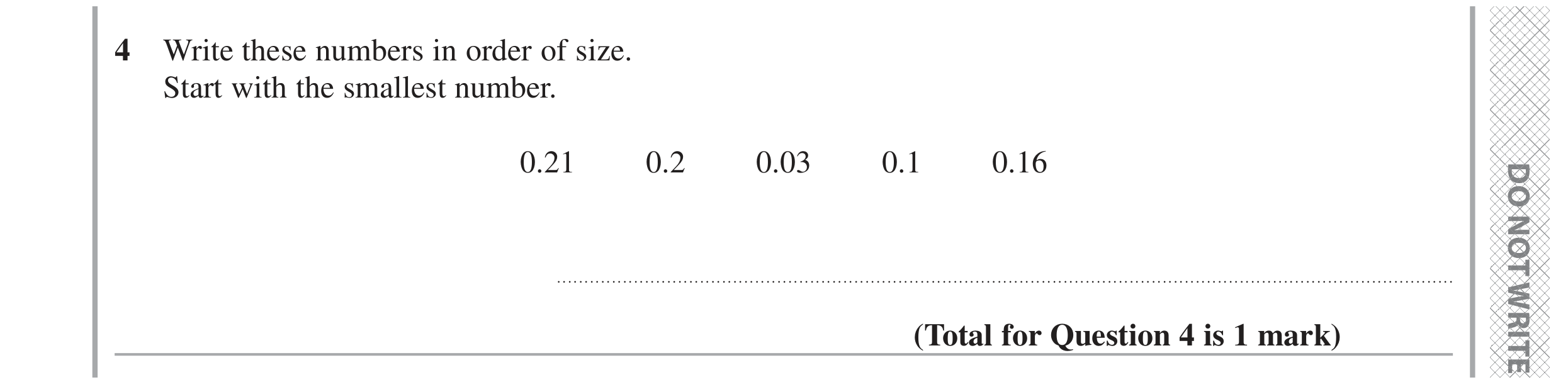Question 4 — Decimals — Edexcel GCSE June 2024