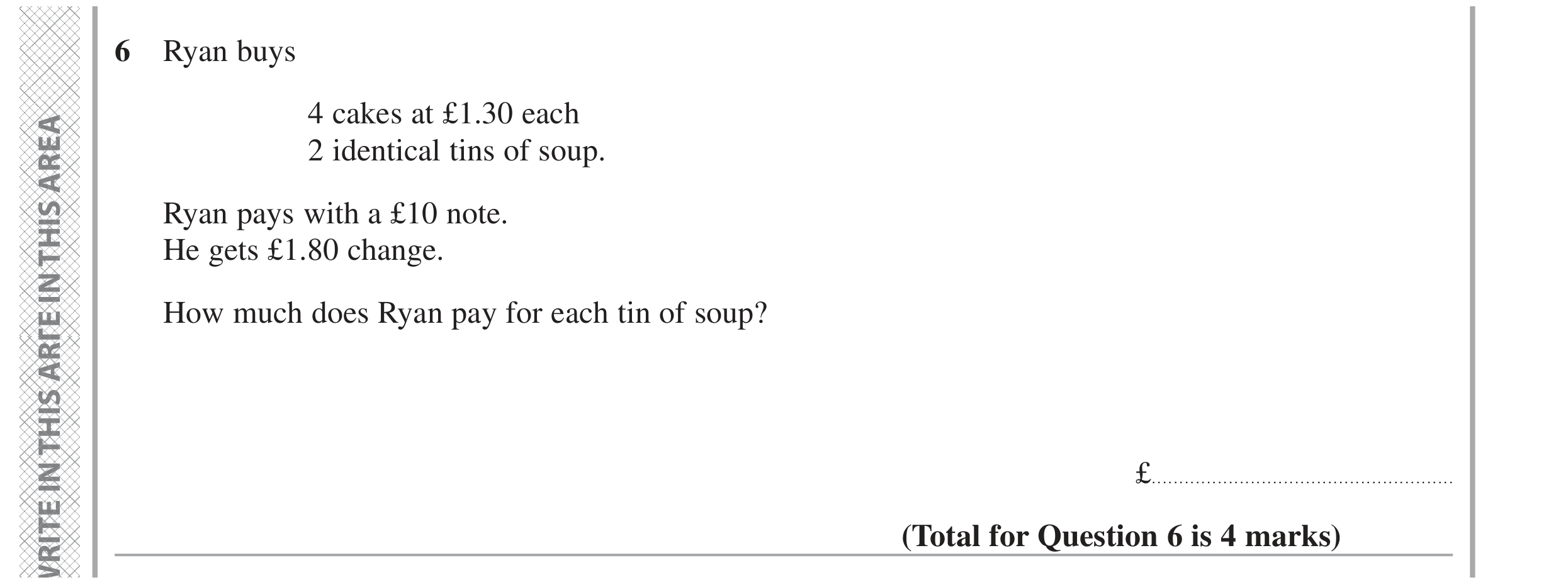 Question 6 — Money Problems — Edexcel GCSE June 2024