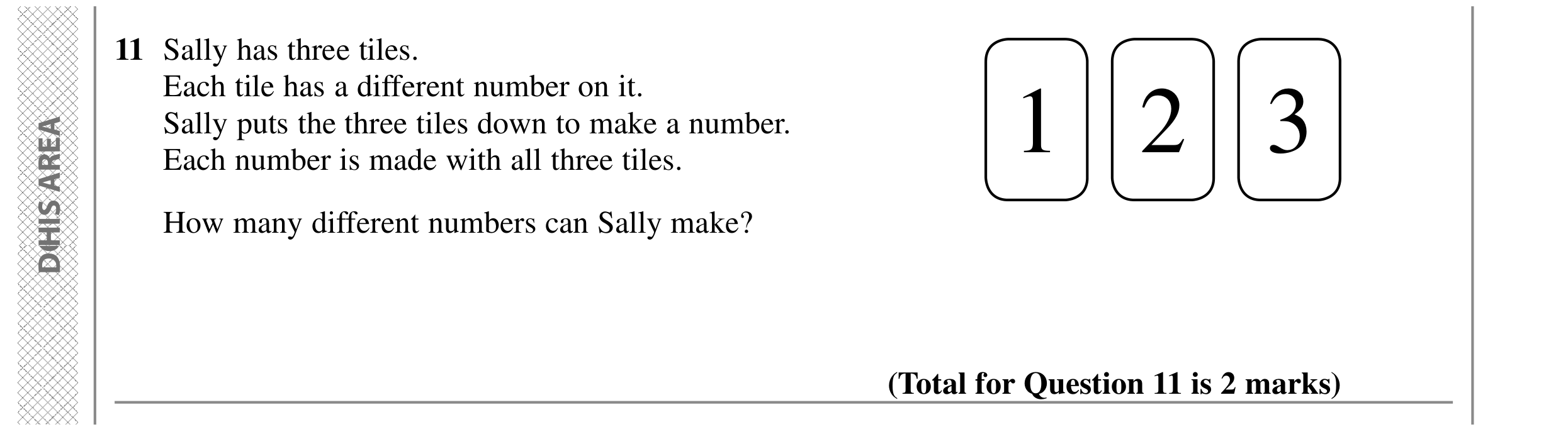 Question 11 — Probability — Edexcel GCSE SAM 2015