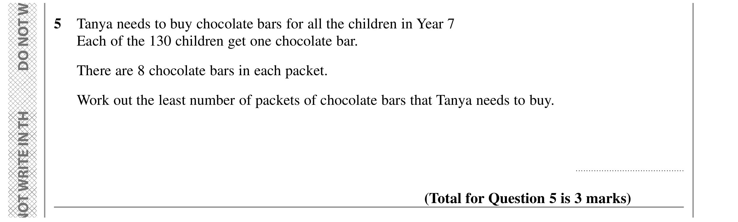 Question 5 — Stray — Edexcel GCSE SAM 2015