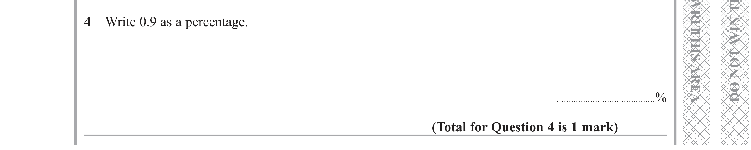 Question 4 — Percentages — Edexcel GCSE Specimen Set 1