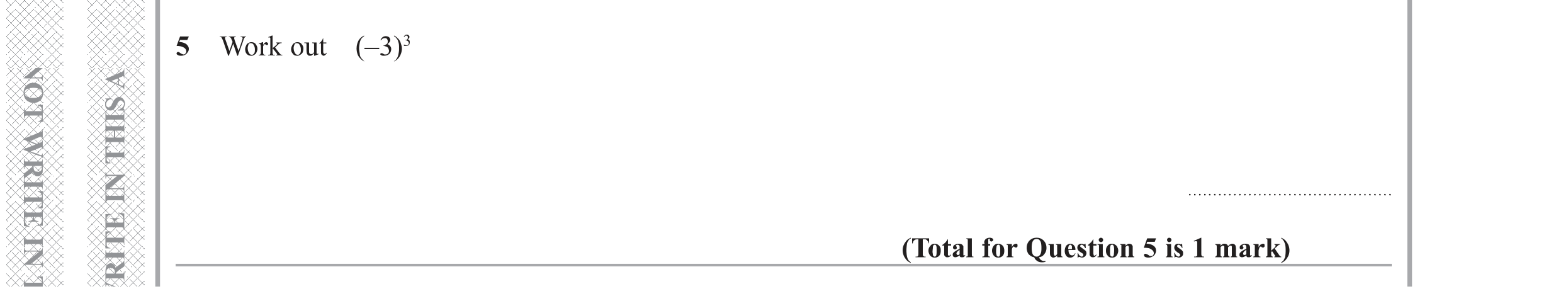 Question 5 — Powers — Edexcel GCSE Specimen Set 1