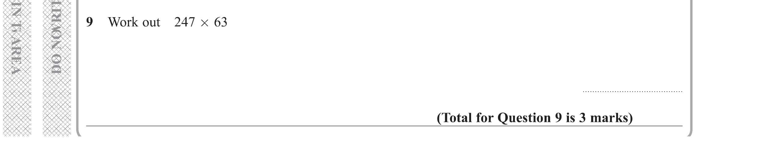Question 9 — Multiplication — Edexcel GCSE Specimen Set 1