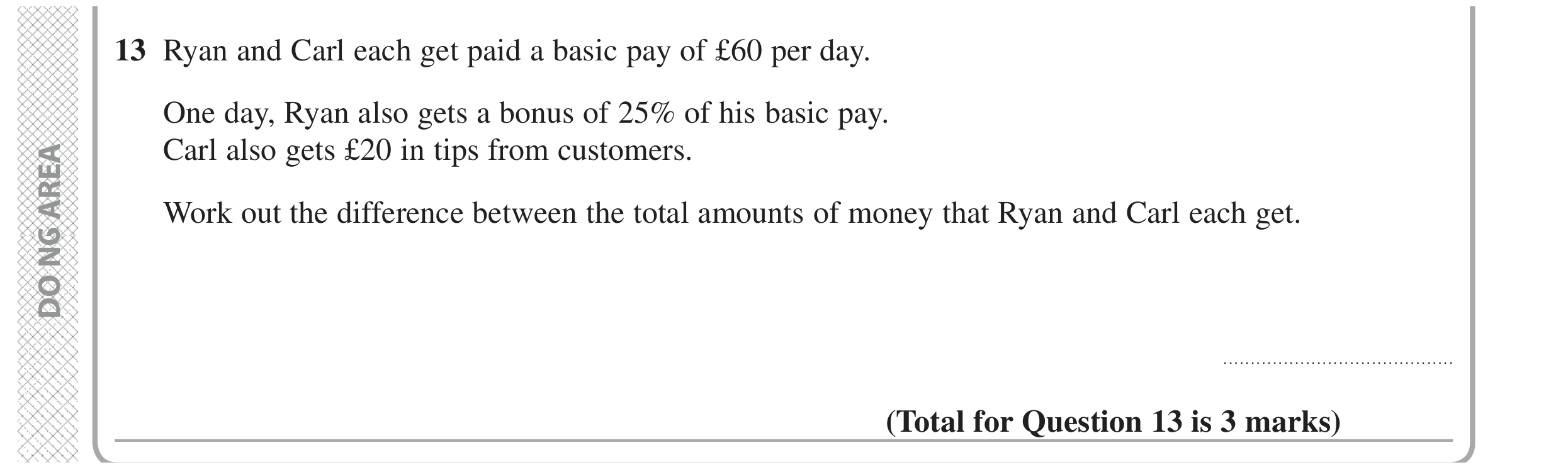 Question 13 — Percentages — Edexcel GCSE Specimen Set 2