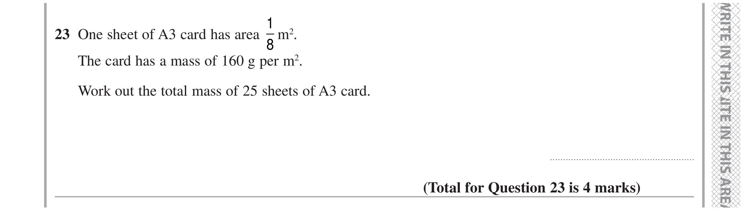 Question 23 — Stray — Edexcel GCSE Specimen Set 2