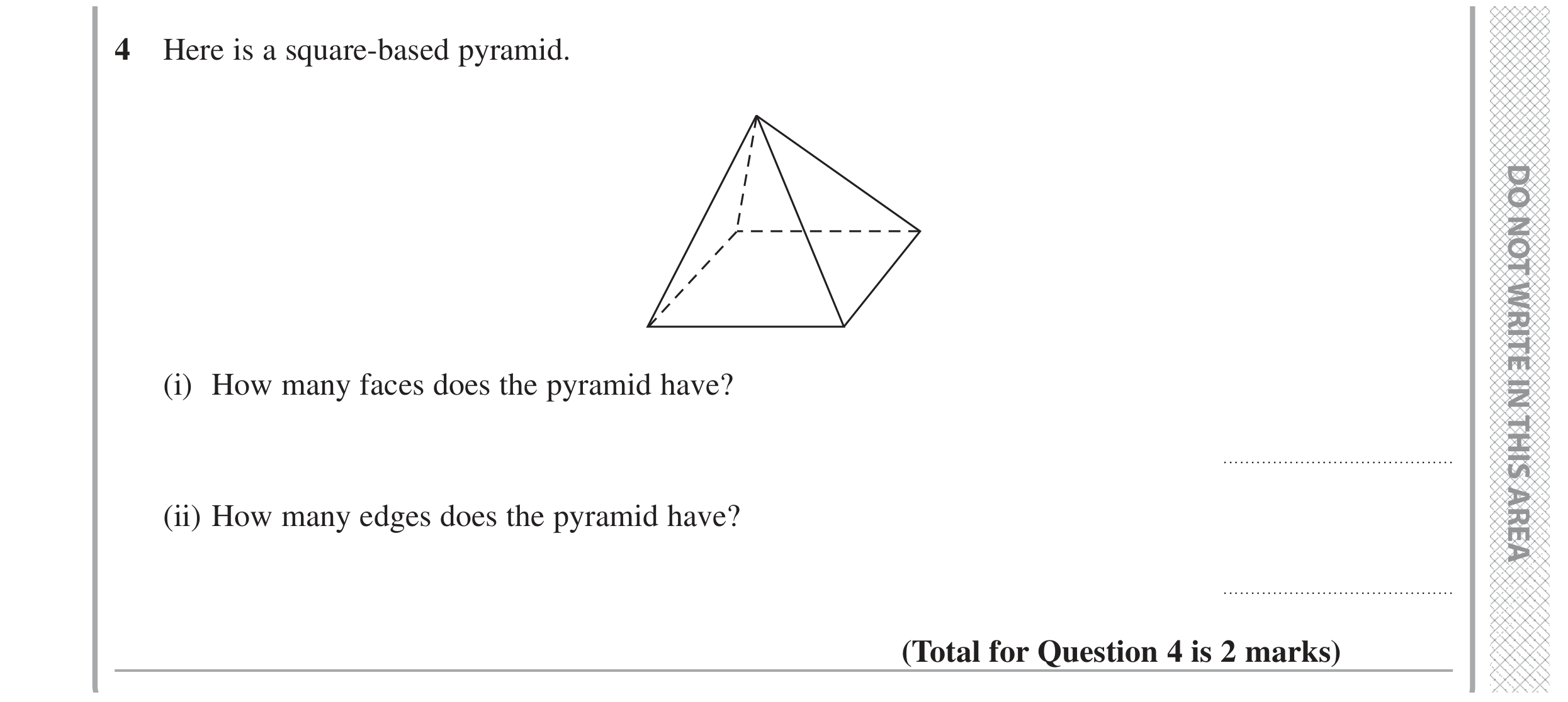 Question 4 — Polygons — Edexcel GCSE Specimen Set 2