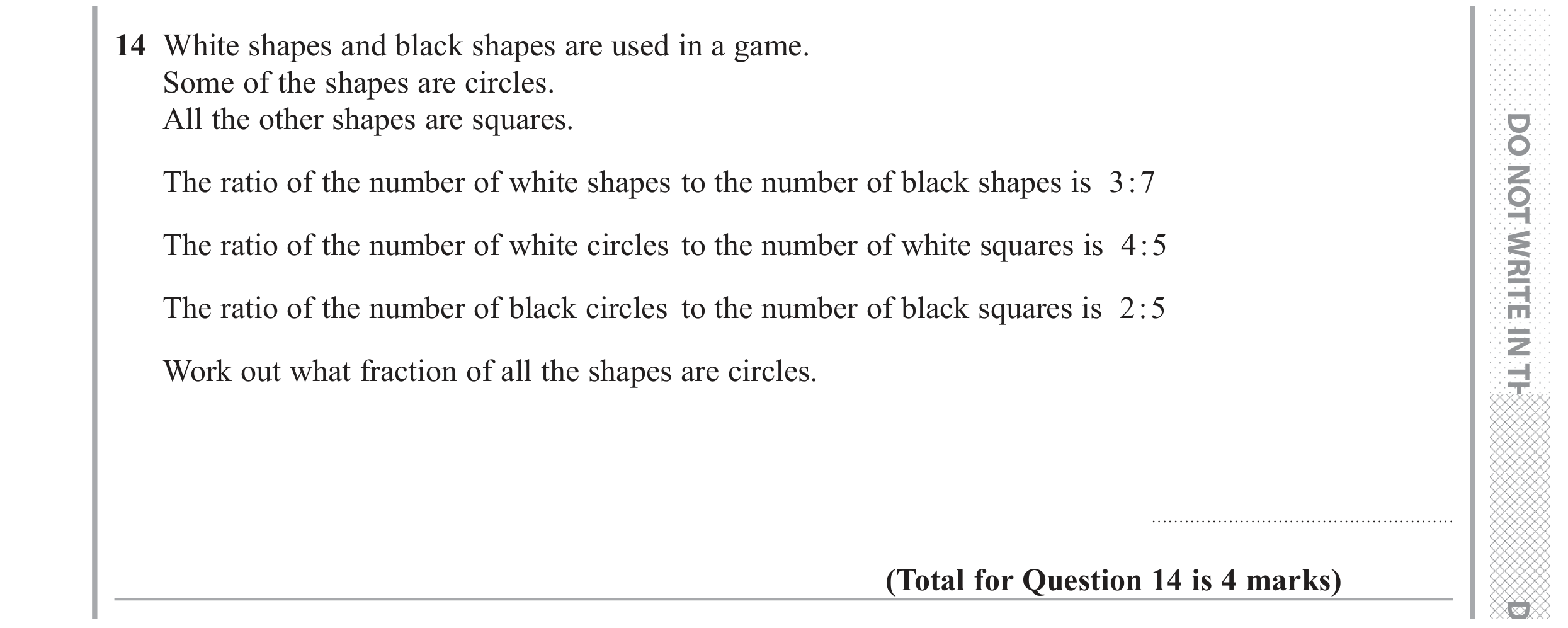 Question 14 — Ratios — Edexcel GCSE June 2017