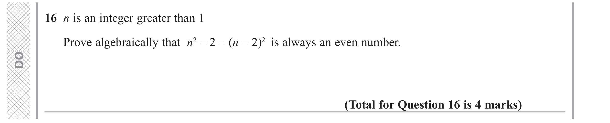 Question 16 — Proofs — Edexcel GCSE June 2017