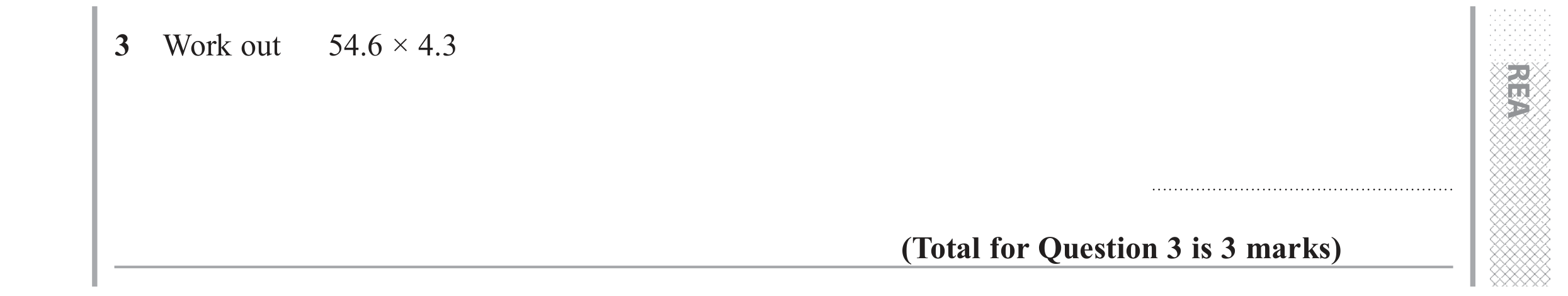 Question 3 — Multiplication — Edexcel GCSE June 2017
