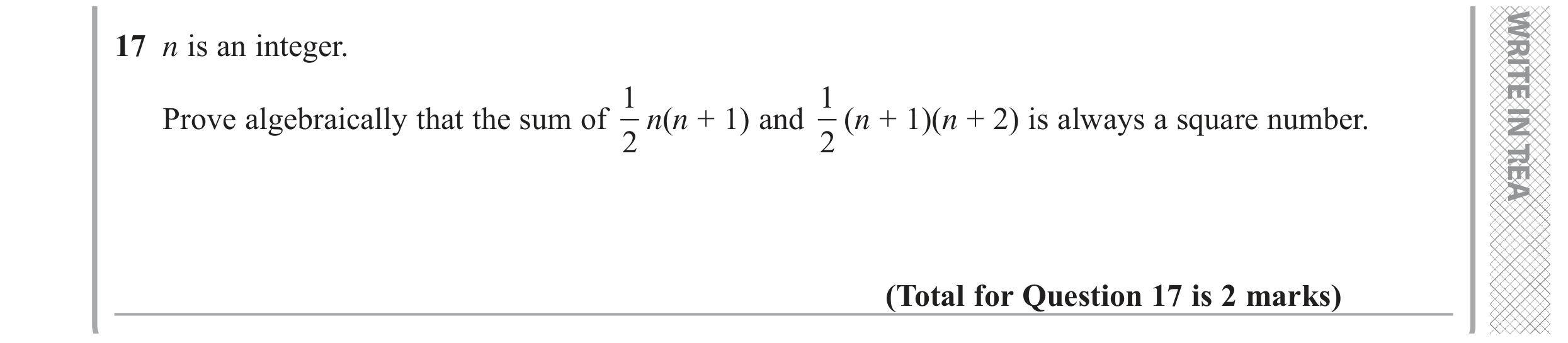 Question 17 — Proofs — Edexcel GCSE November 2017