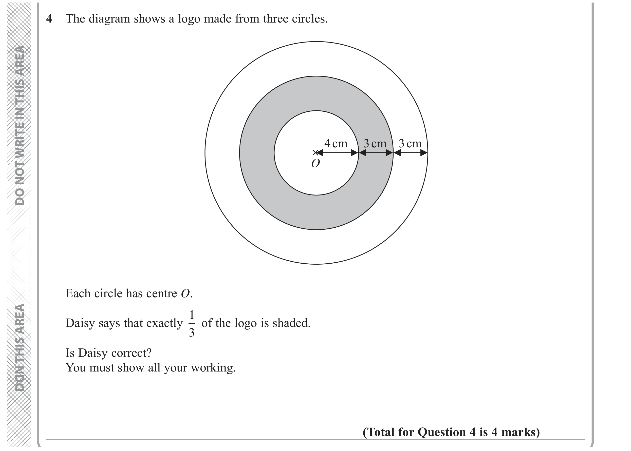 Question 4 — Circles, Perimeter and Area — Edexcel GCSE November 2017