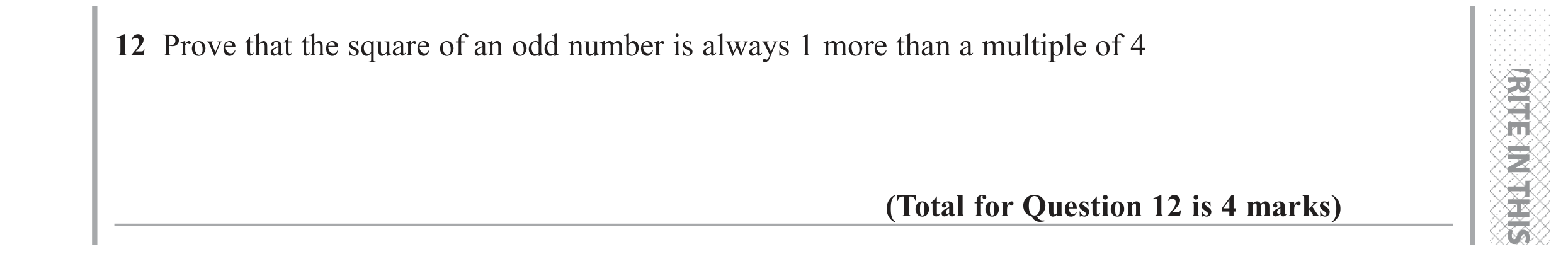 Question 12 — Proofs — Edexcel GCSE June 2018