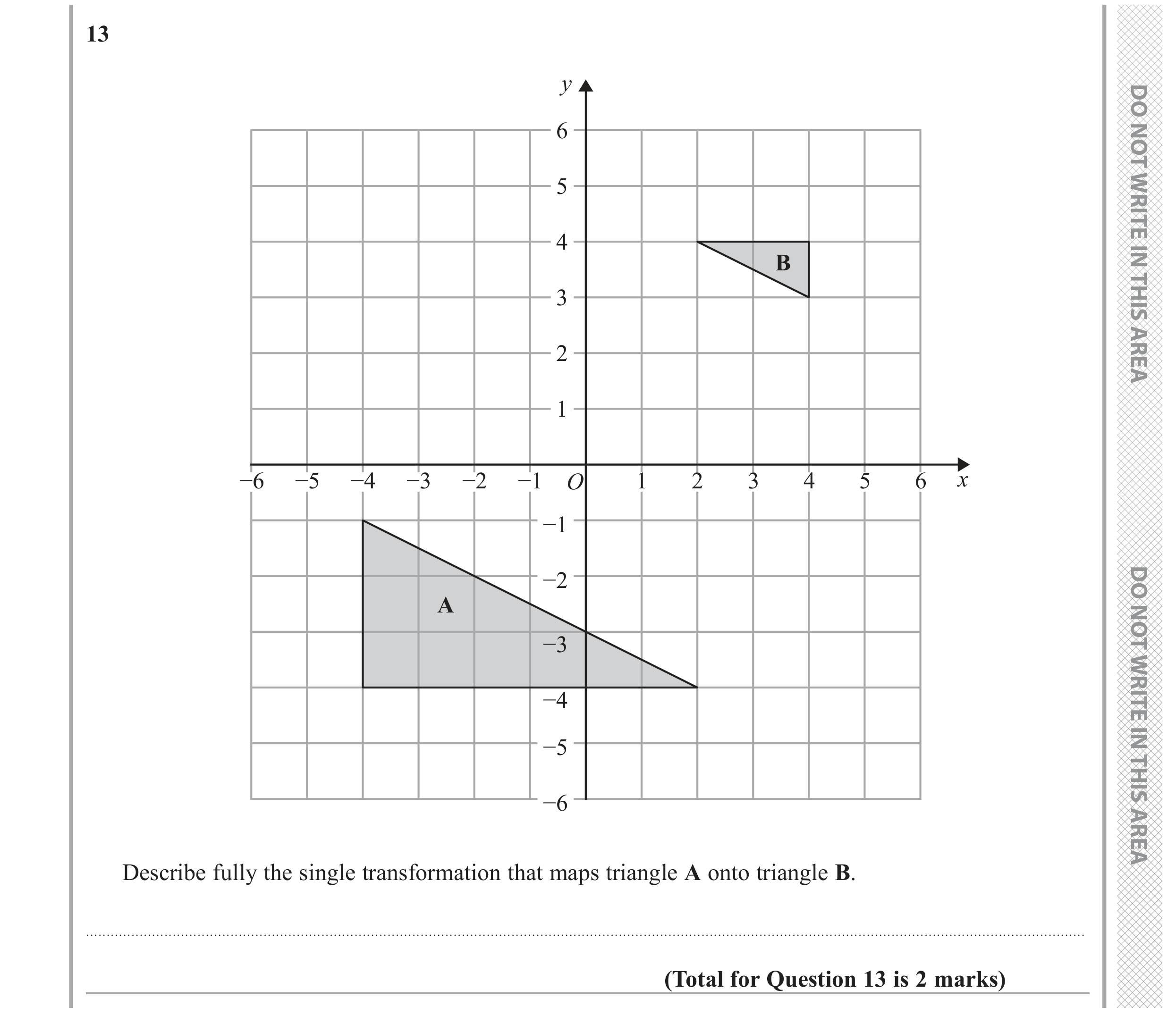 Question 13 — Rotations/Reflections/Translations/Enlargements — Edexcel GCSE November 2018