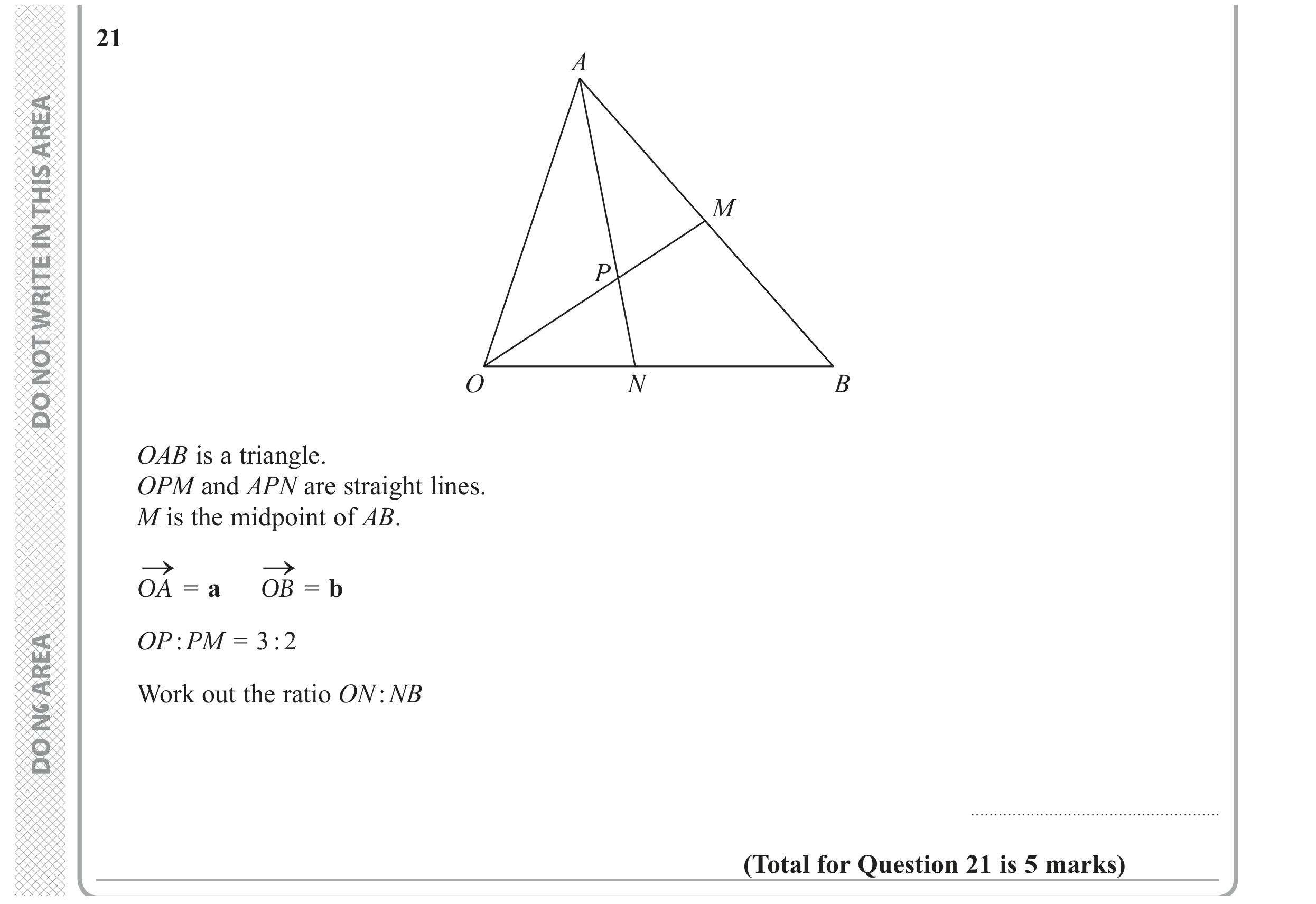 Question 21 — Vectors — Edexcel GCSE November 2018