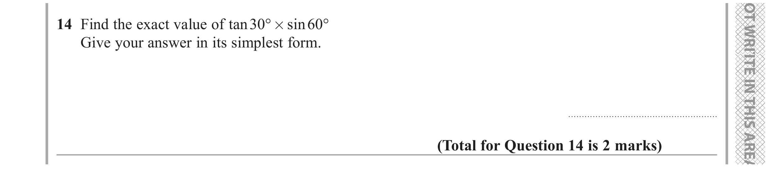 Question 14 — Trigonometry — Edexcel GCSE June 2019