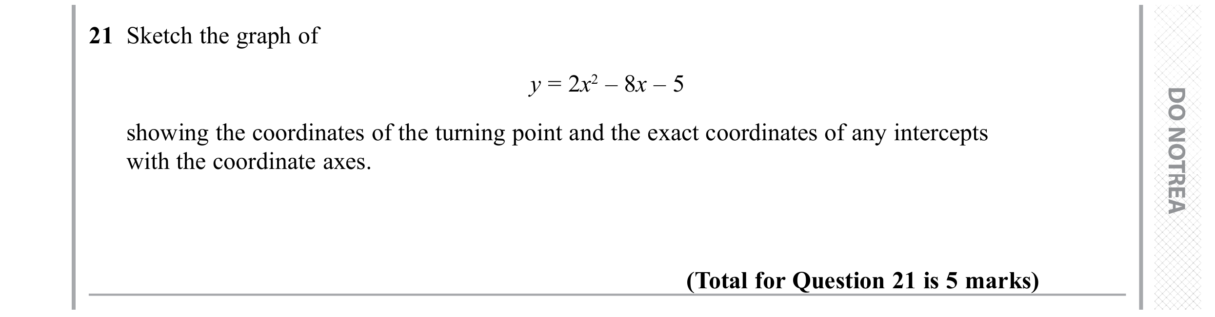 Question 21 — Graphs — Edexcel GCSE November 2019
