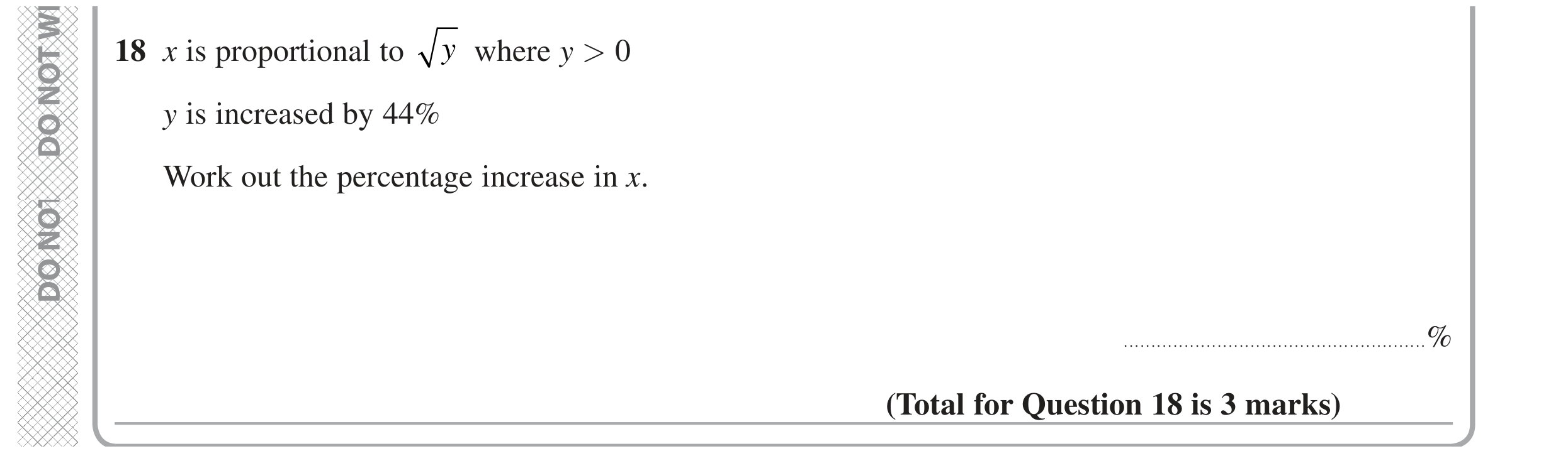 Question 18 — Proportion — Edexcel GCSE November 2020