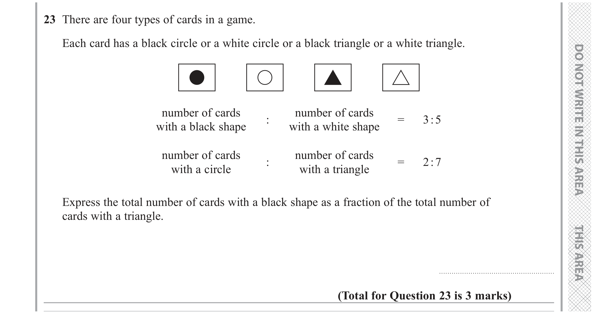 Question 23 — Ratios — Edexcel GCSE November 2020