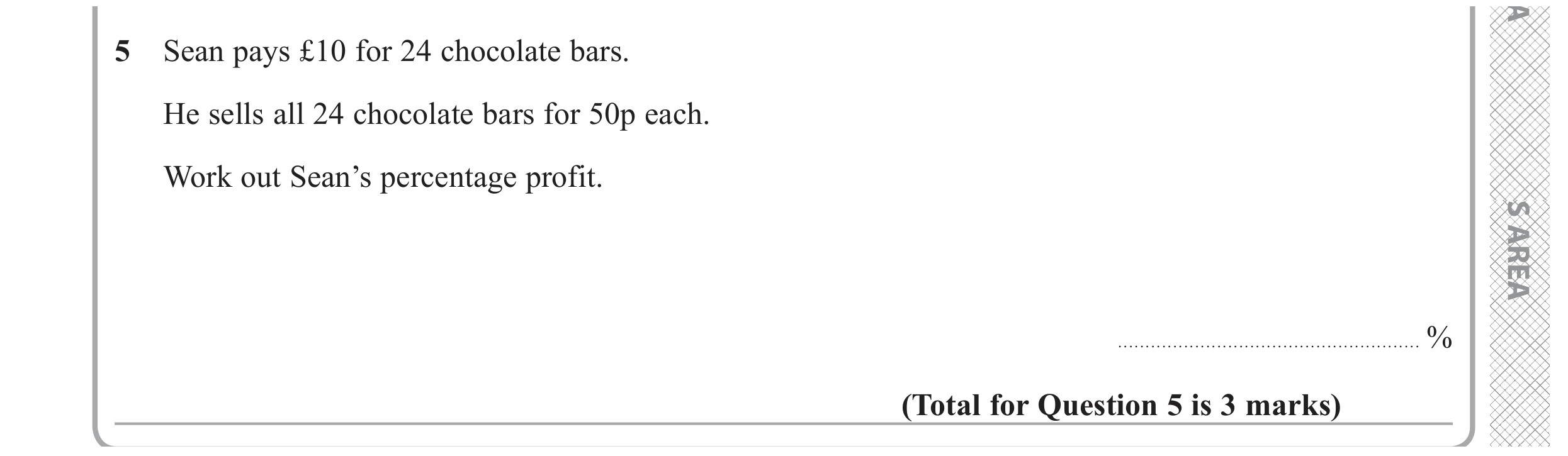 Question 5 — Percentages — Edexcel GCSE November 2020