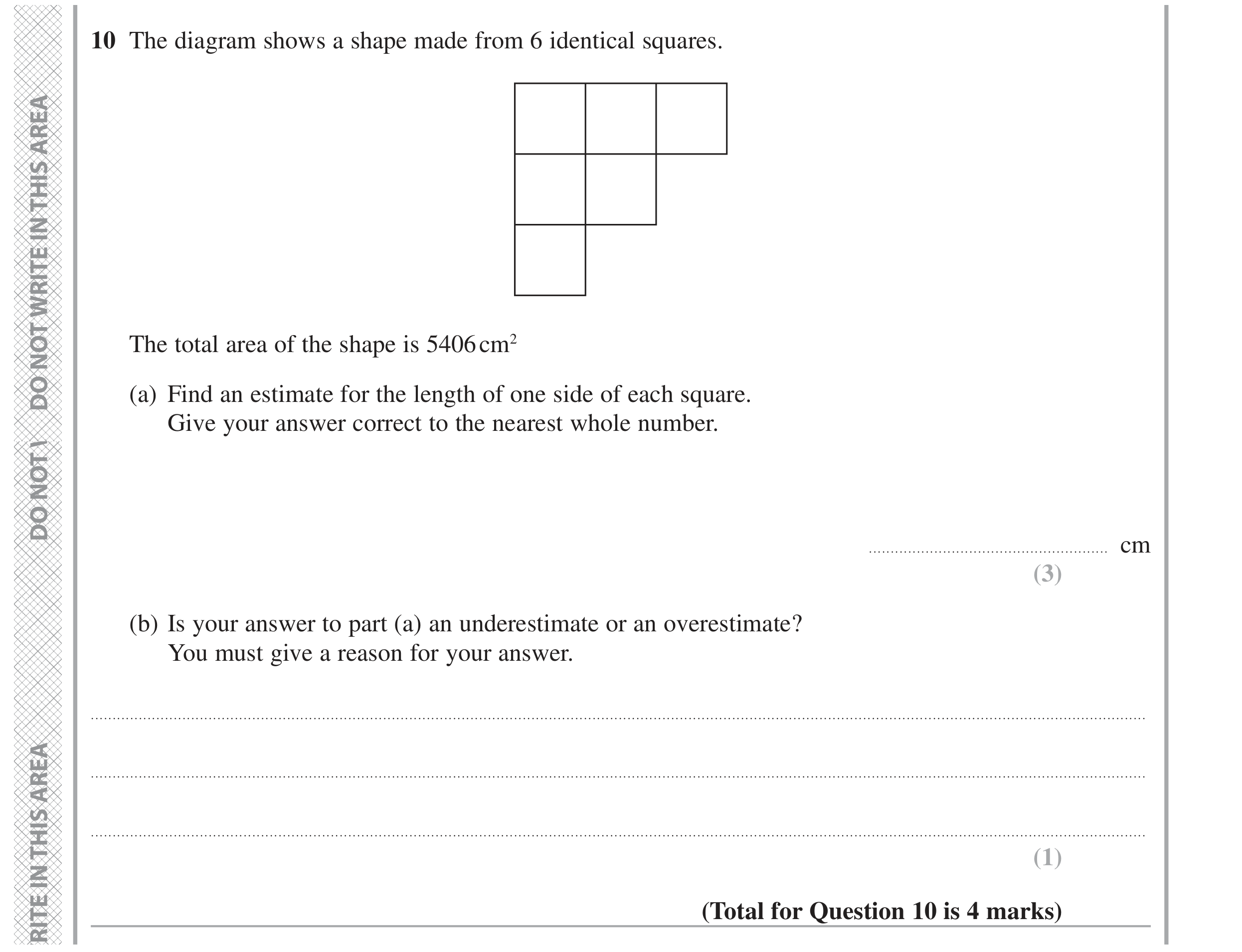 Question 10 — Estimations — Edexcel GCSE November 2021