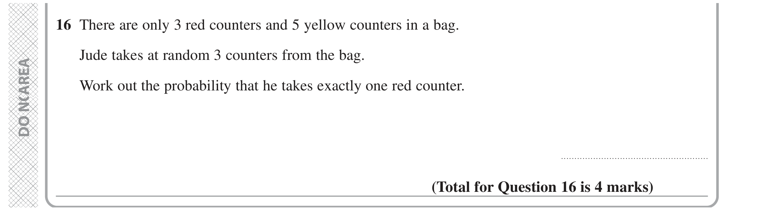 Question 16 — Probability — Edexcel GCSE November 2021