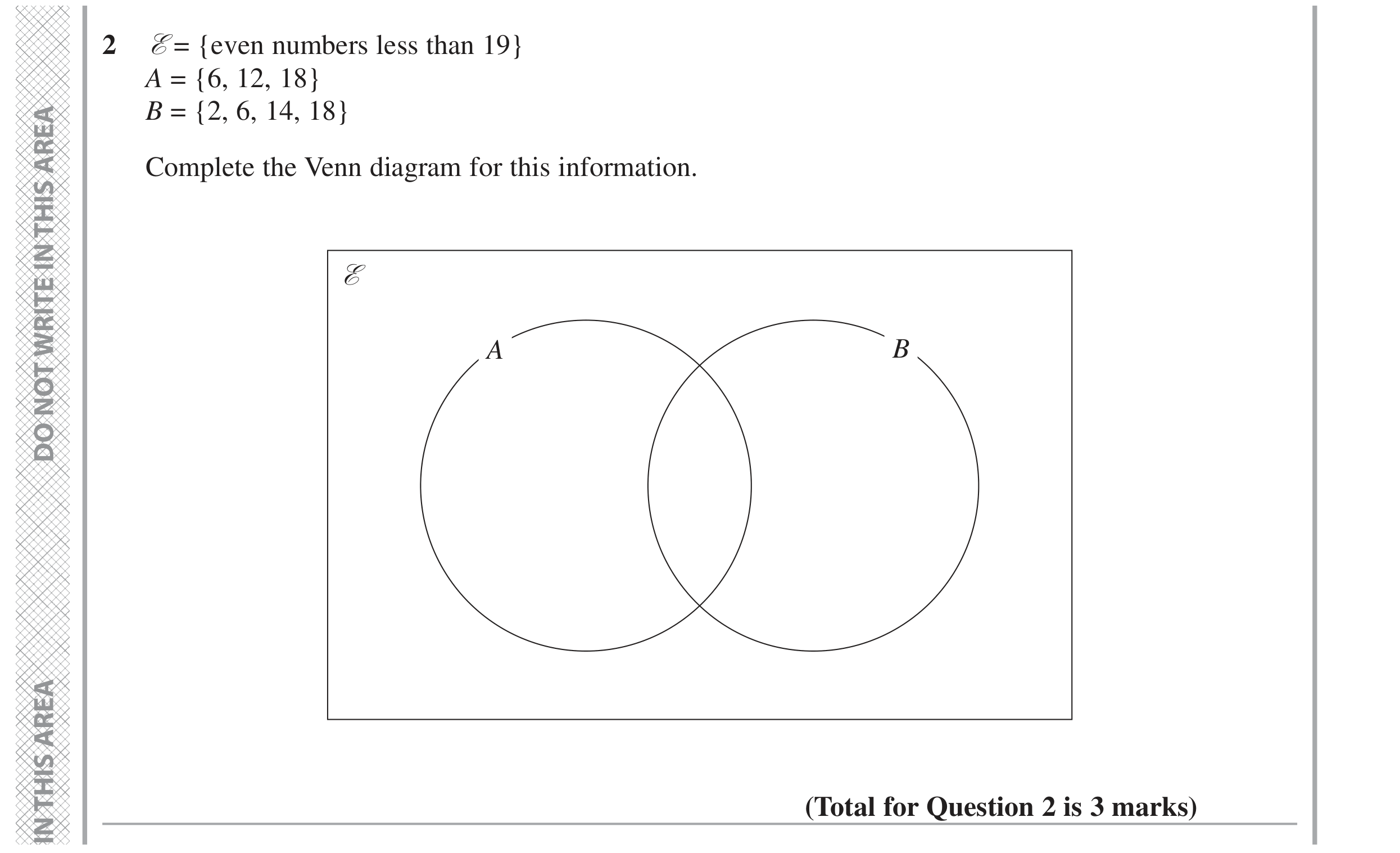 Question 2 — Set Notation — Edexcel GCSE November 2021