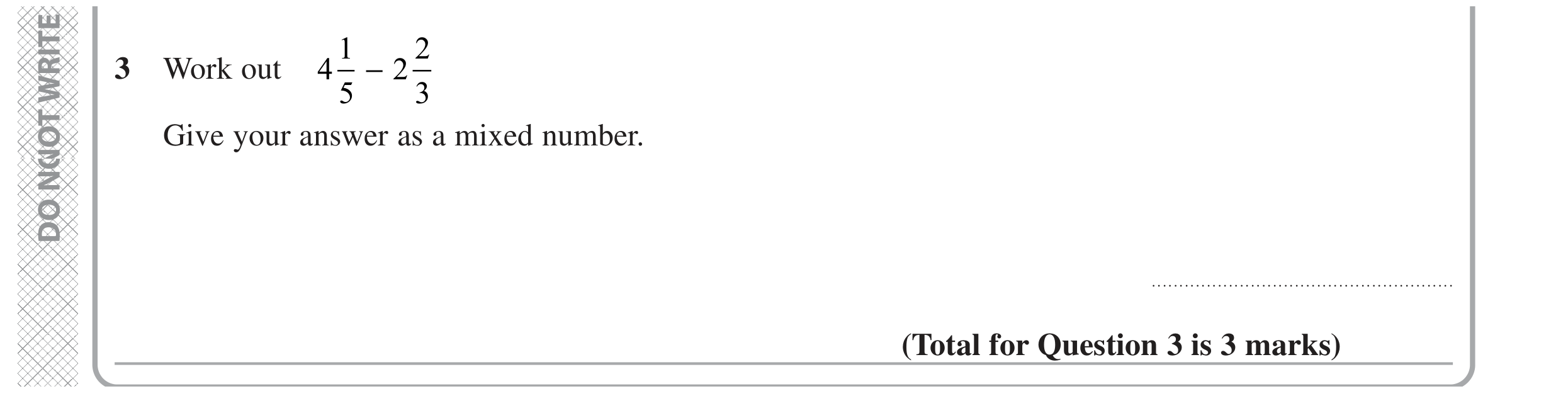 Question 3 — Fractions — Edexcel GCSE November 2021