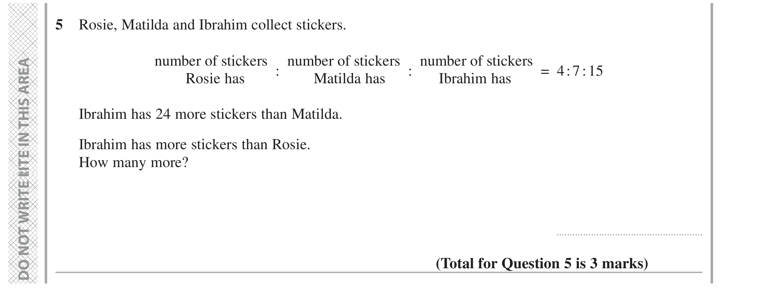 Question 5 — Ratios — Edexcel GCSE November 2021