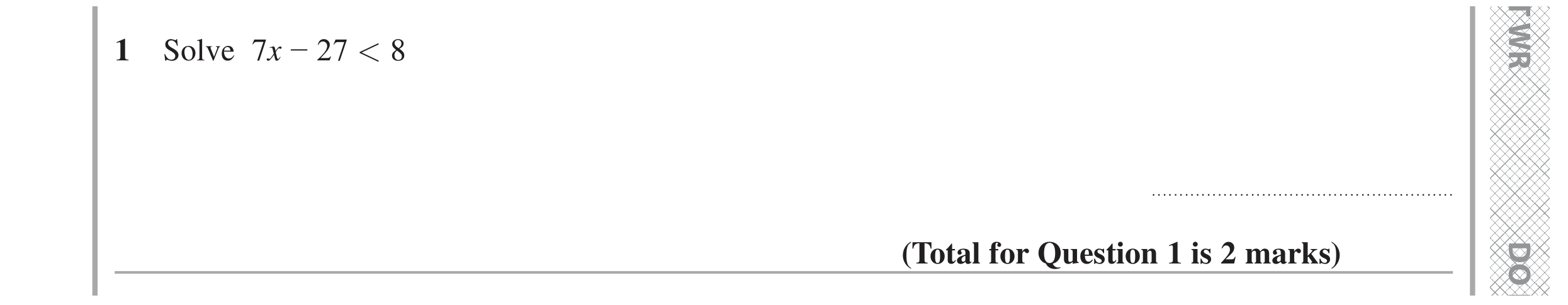 Question 1 — Inequalities — Edexcel GCSE June 2022