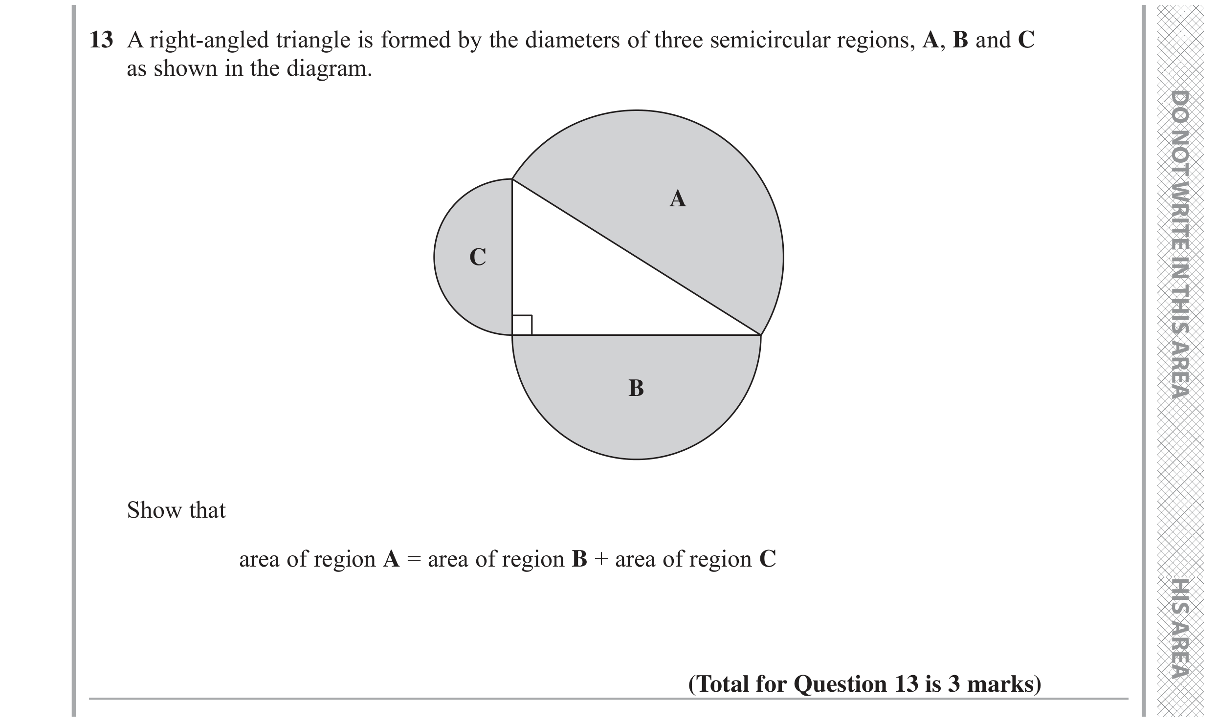 Question 13 — Pythagoras, Perimeter and Area — Edexcel GCSE June 2022