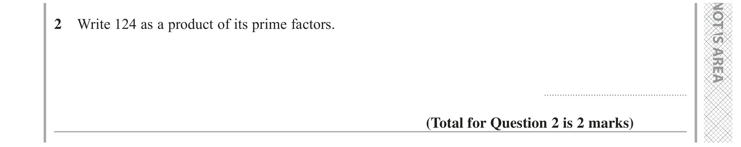 Question 2 — Prime Factors — Edexcel GCSE June 2022