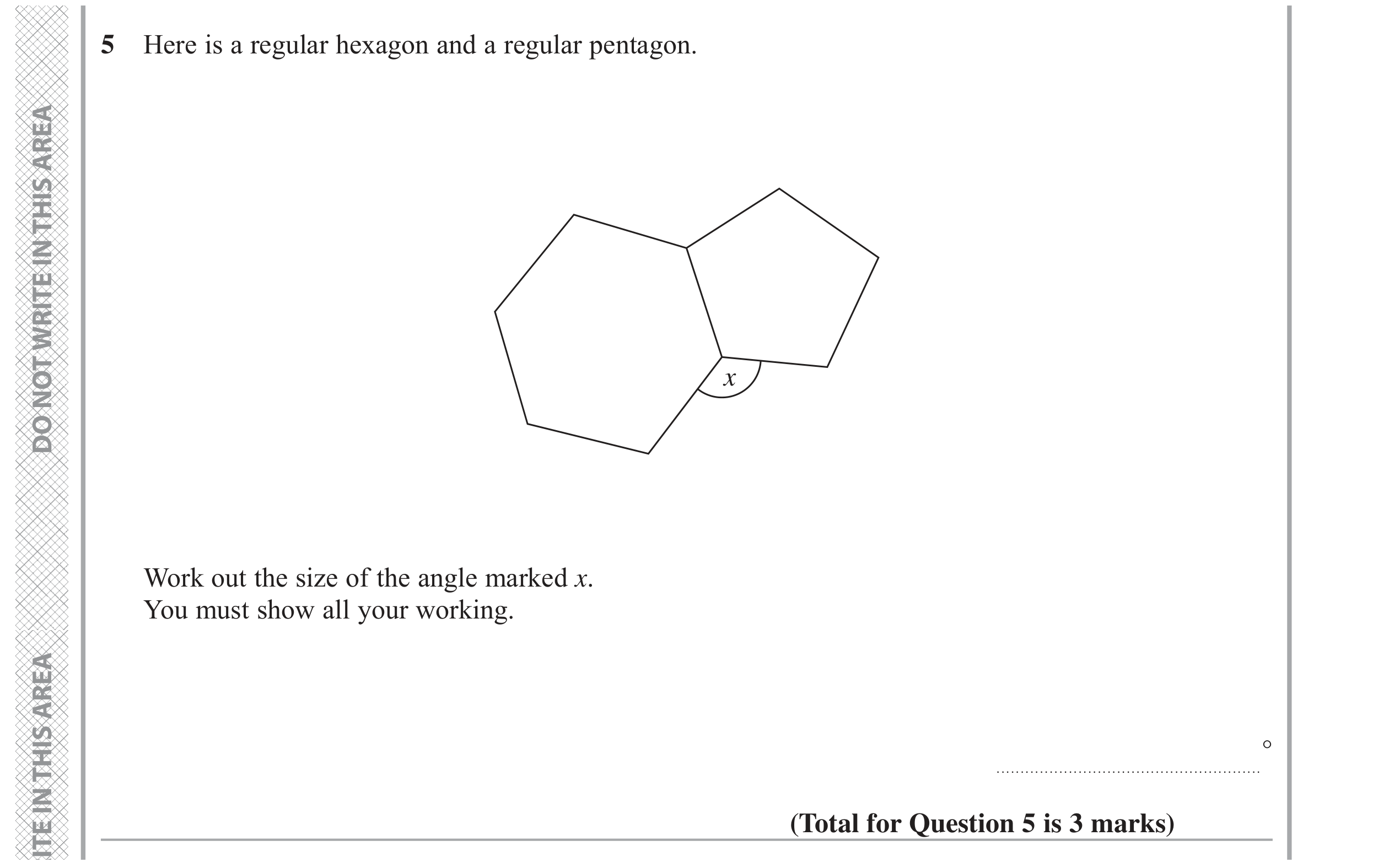 Question 5 — Angles — Edexcel GCSE June 2022