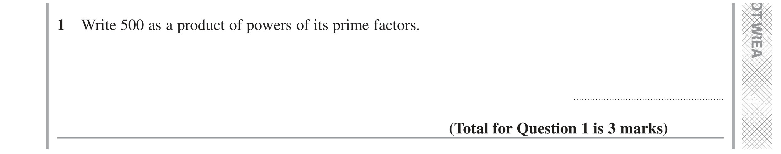 Question 1 — Prime Factors — Edexcel GCSE November 2022