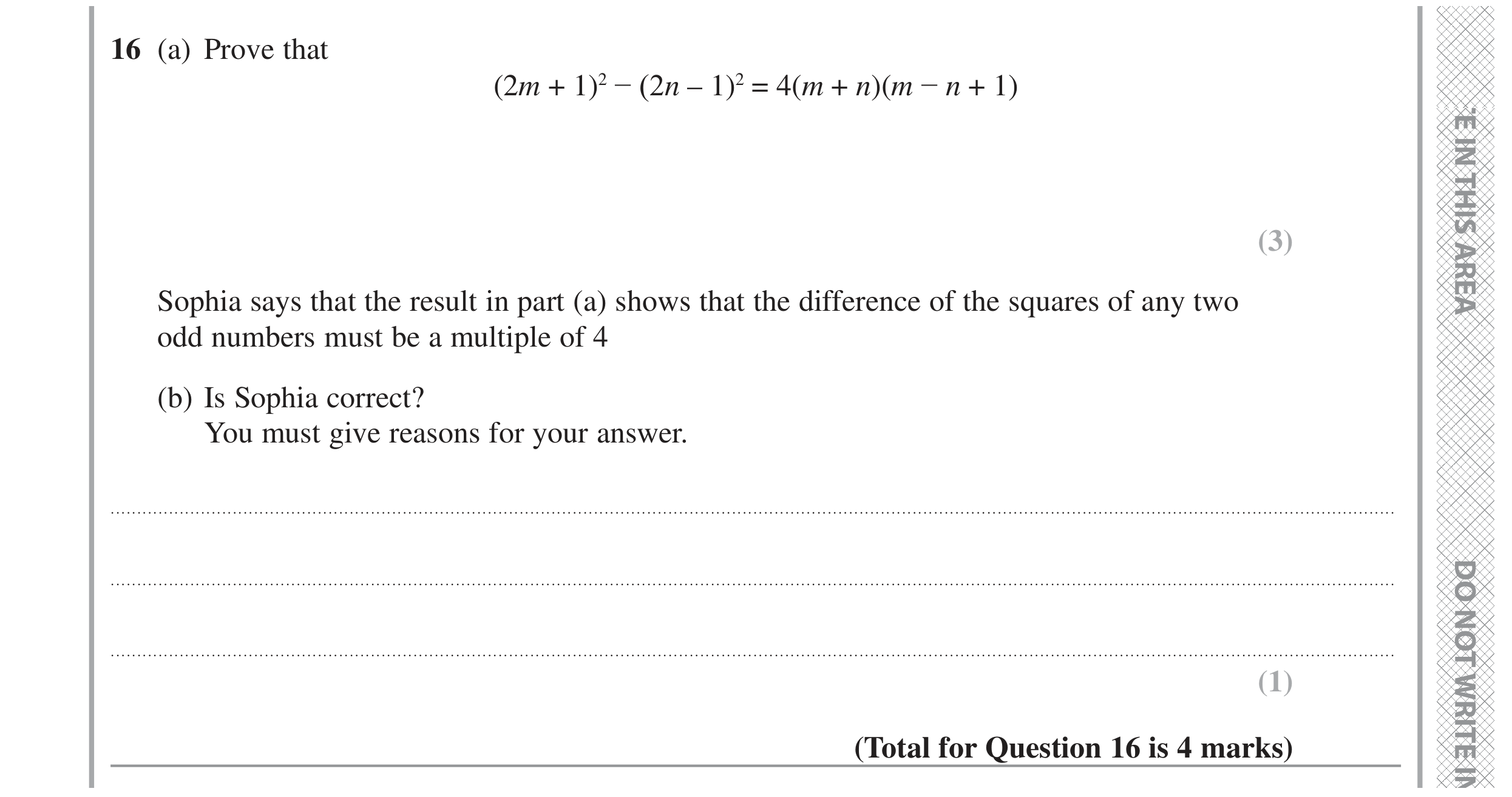 Question 16 — Proofs — Edexcel GCSE November 2022