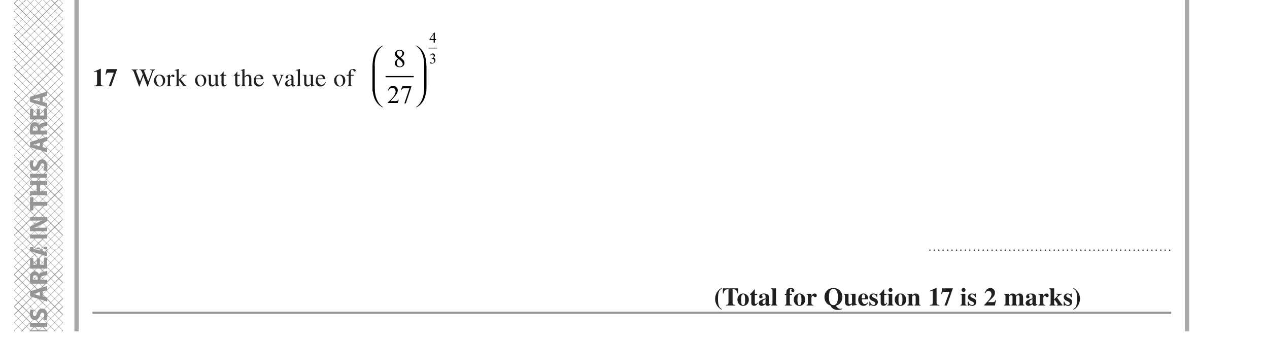 Question 17 — Powers — Edexcel GCSE November 2022